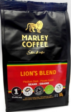Marley Coffee (Марли Кофе) Кофе Органический Lion's Blend в зёрнах умеренно темная обжарка, 1000 г.